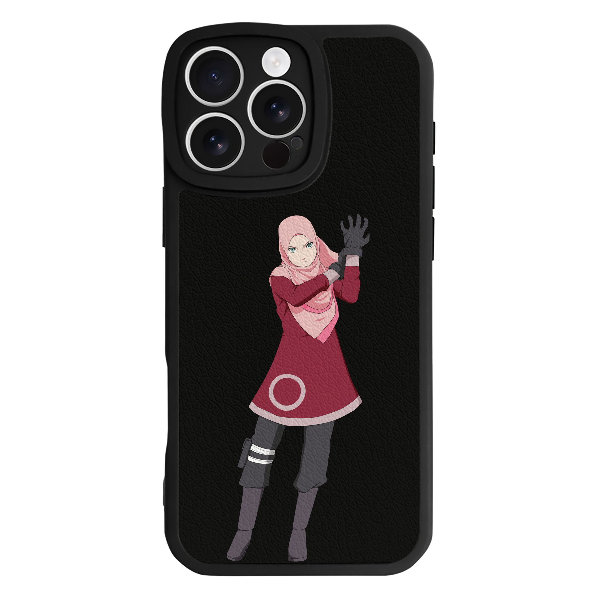 （画像用） NARUTO -ナルト- 春野サクラ Haruno Sakura 【iPhone 16シリーズ対応】シリコンスマホケース（レザー調） 材質：シリコン